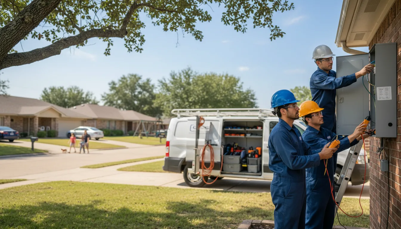 Certified electrician providing emergency electrical services in Lane City, TX